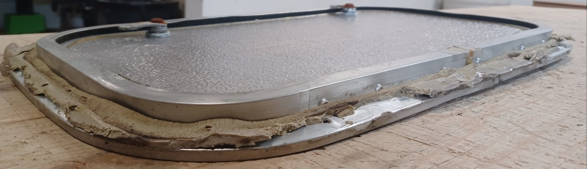 Used Radius Cornered Cargo Door 19 3/4" x 10 7/8" x 5/8" - Young Farts RV Parts