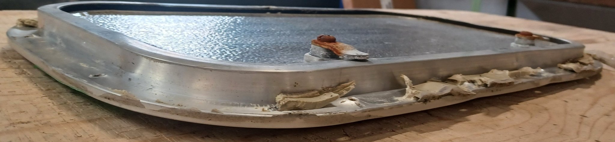 Used Radius Cornered Cargo Door 19 3/4" x 10 7/8" x 5/8" - Young Farts RV Parts