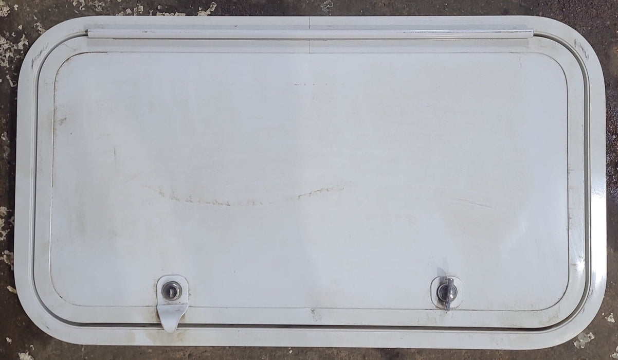 Used Radius Cornered Cargo Door 25 7/8" x 14" x 1 7/8" - Young Farts RV Parts