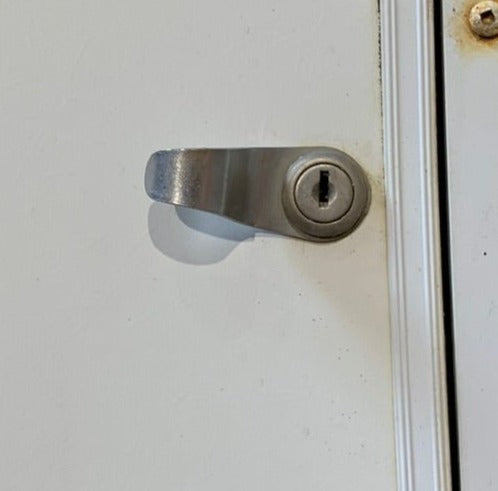 Used Radius Cornered Cargo Door 29 3/4" x 9 1/2" x 1 3/4"D - Young Farts RV Parts