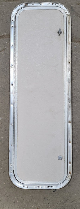 Used Radius Cornered Cargo Door 34 3/4" W x 10 3/4" H x 1/2" D - Young Farts RV Parts
