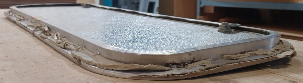 Used Radius Cornered Cargo Door 35 3/4" x 10 3/4" x 5/8"D - Young Farts RV Parts