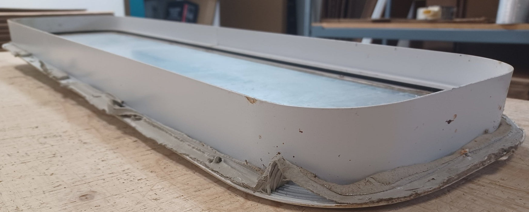 Used Radius Cornered Cargo Door 35 3/4" x 9 " x 2"D - Young Farts RV Parts