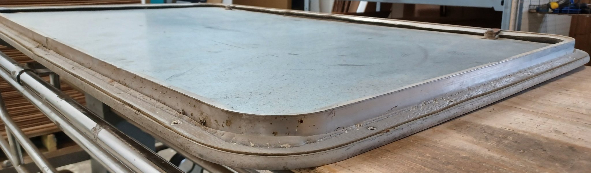 Used Radius Cornered Cargo Door 43 3/4" x 25 3/4" x 7/8" D - Young Farts RV Parts