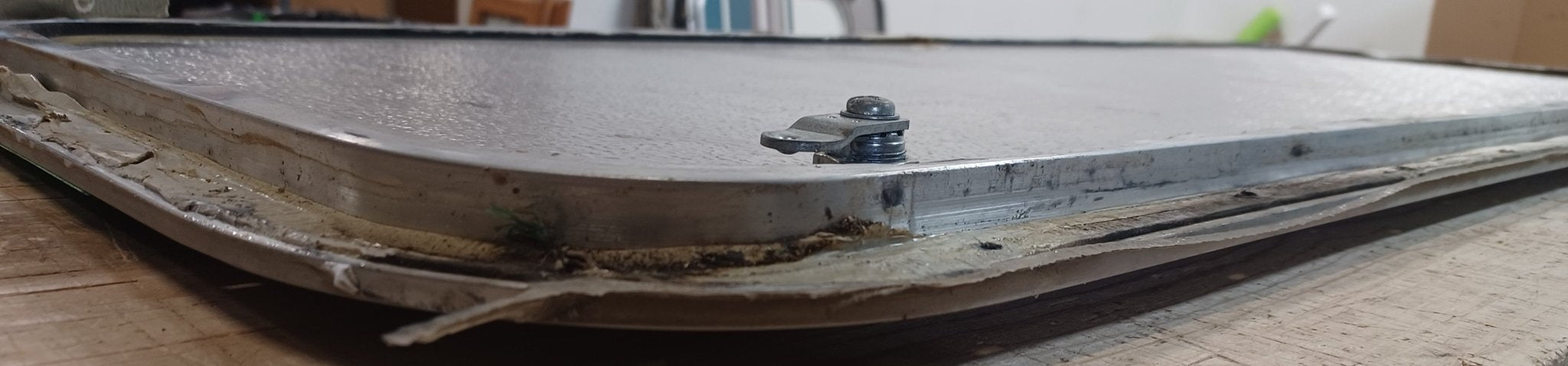 Used Radius Cornered Cargo Door 47 3/4" x 17 7/8" x 5/8"D - Young Farts RV Parts