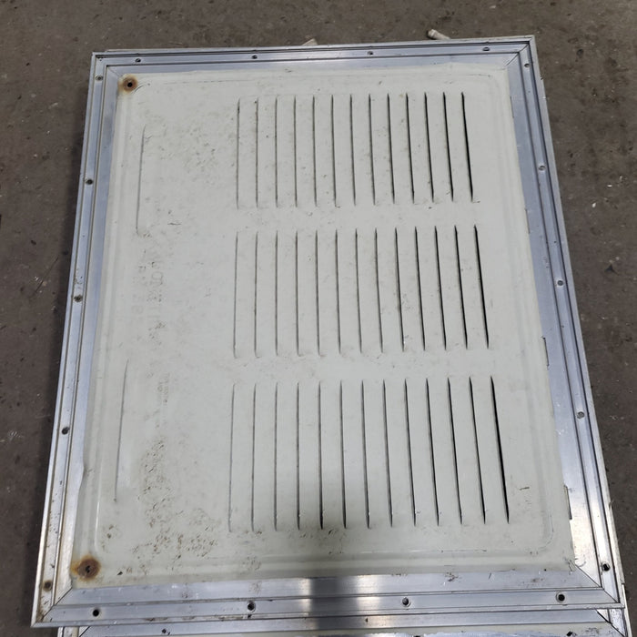 Used Retro DOMETIC (P/N UNKNOWN for RM382) - Off White Vent Door with Silver Trim - Young Farts RV Parts