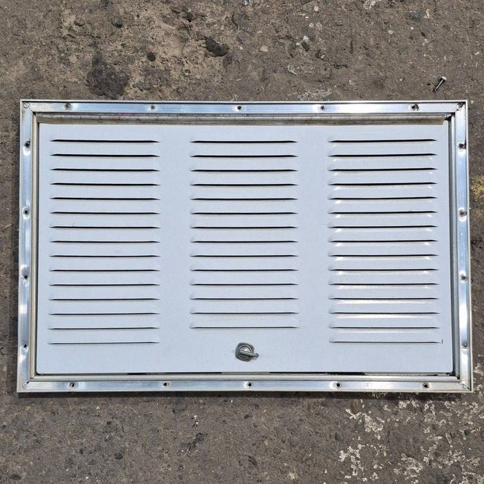 Used Retro Norcold / Dometic White Vent Door, With Silver Trim - 616010