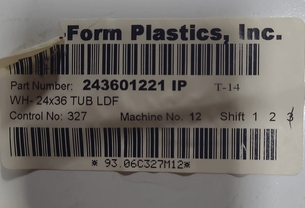 Used RV Bath Tub 36” x 24” - Left Hand Drain