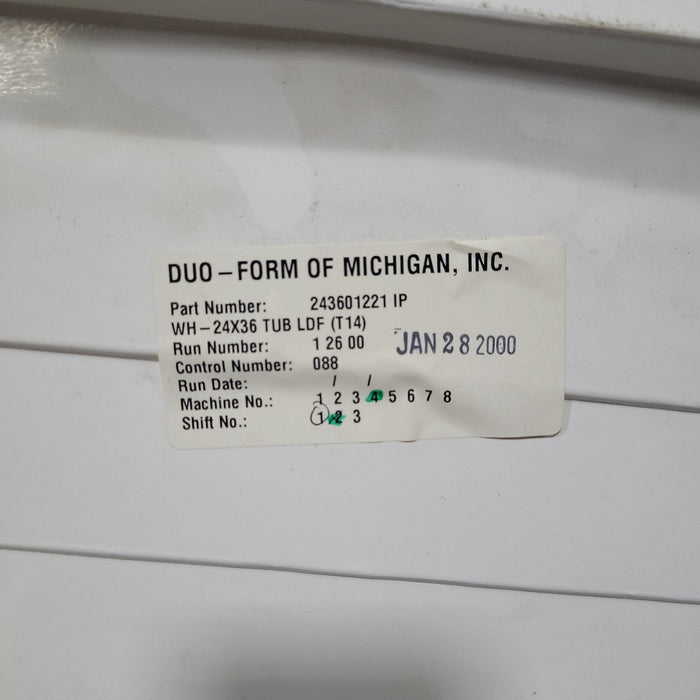 Used RV Bath Tub 36” x 24” - Left Hand Drain