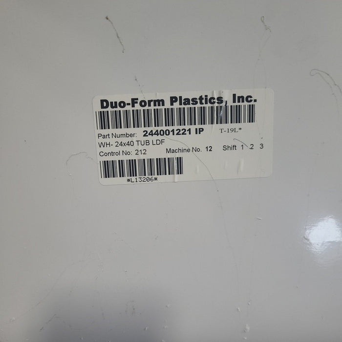 Used RV Bath Tub 40” x 24” Left Hand Drain