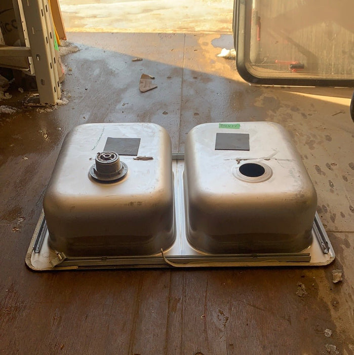 Used Double Kitchen Sink 24” w x 17” L