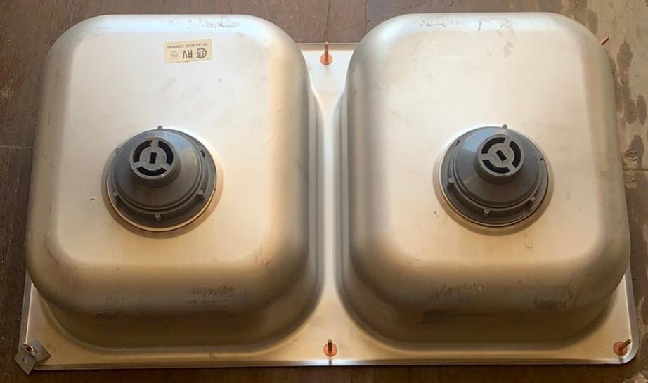 Used Double Kitchen Sink 27” w x 16” L