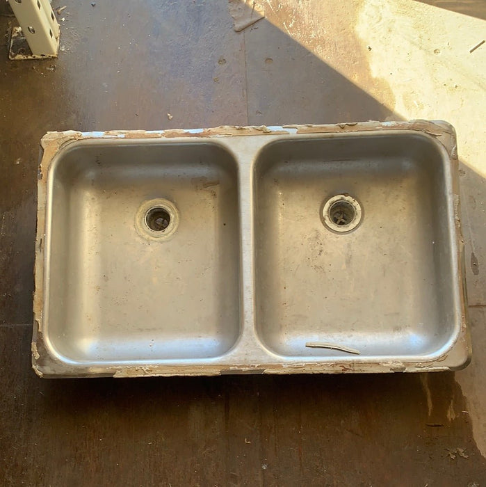 Used Double Kitchen Sink 27” w x 16” L