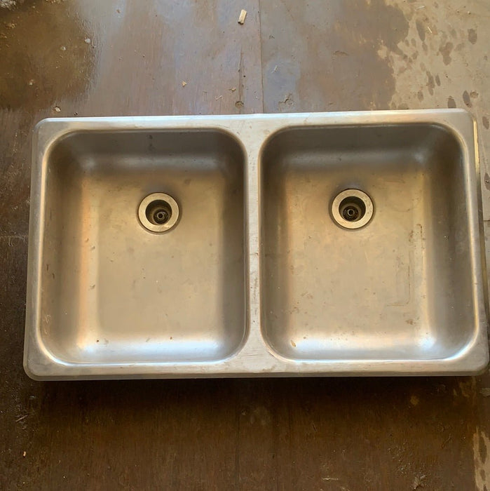 Used Double Kitchen Sink 27” w x 16” L