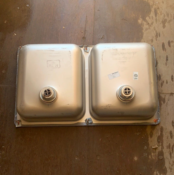 Used Double Kitchen Sink 27” w x 16” L