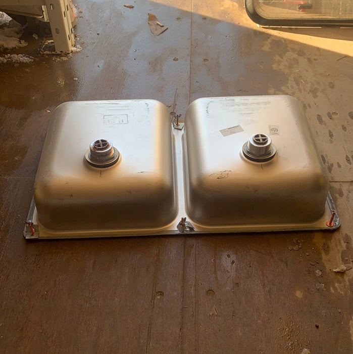 Used Double Kitchen Sink 27” w x 16” L
