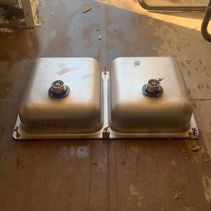 Used Double Kitchen Sink 27” w x 16” L
