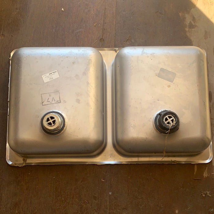 Used Double Kitchen Sink 27” w x 16” L