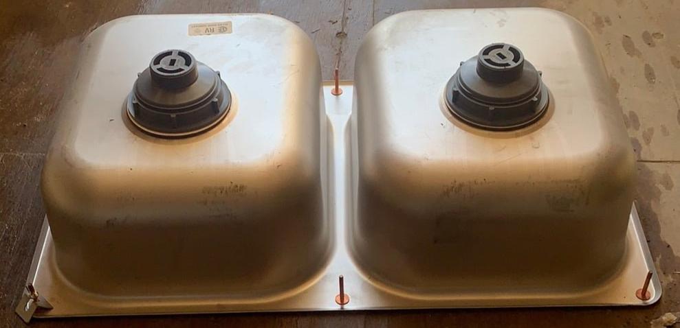 Used Double Kitchen Sink 27” w x 16” L