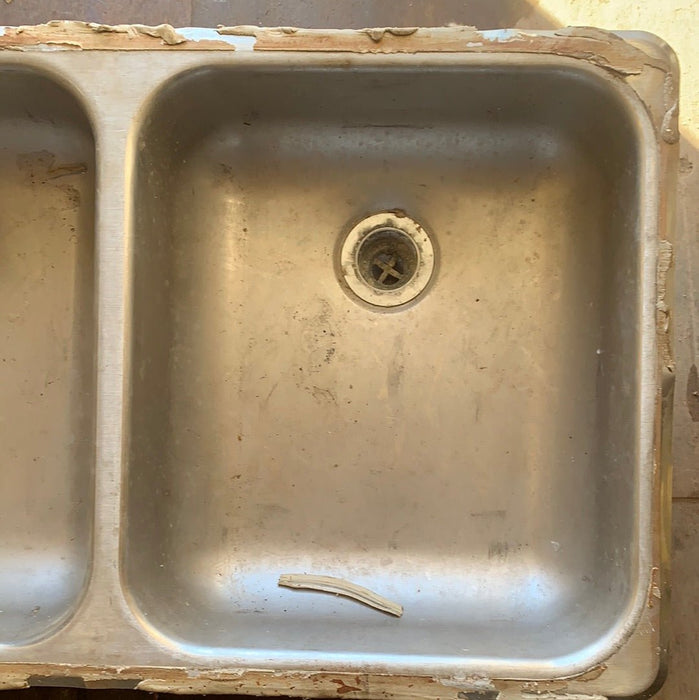 Used Double Kitchen Sink 27” w x 16” L