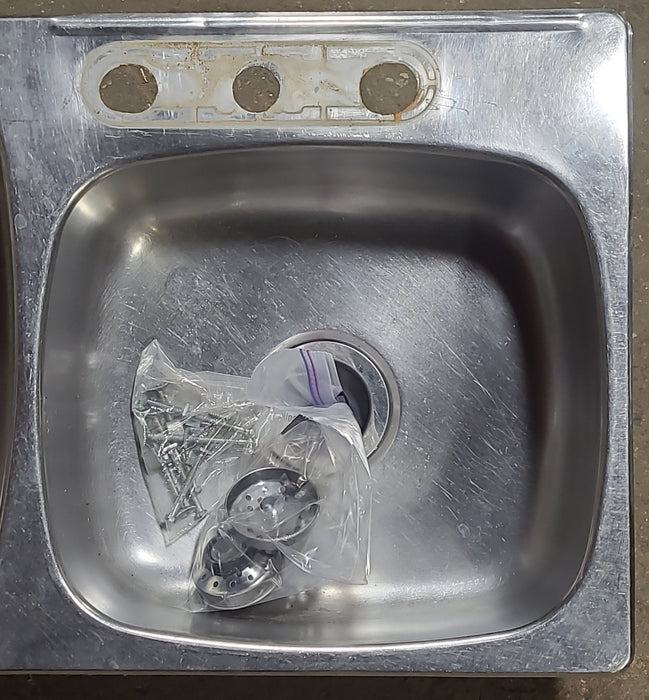 Used Double Kitchen Sink 33 7/8” W x 19” L