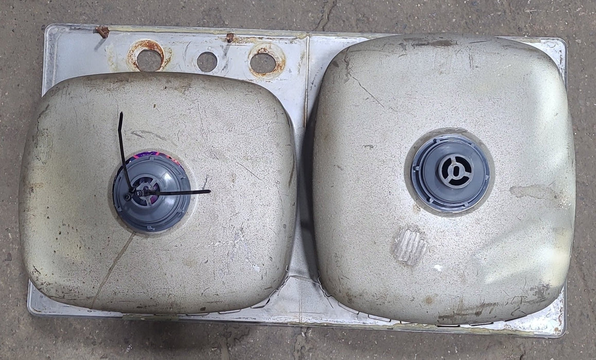 Used Double Kitchen Sink 33 7/8” W x 19” L