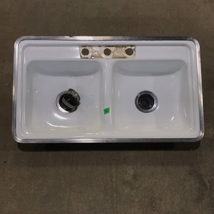 Used Double Kitchen Sink 33” W x 19” L