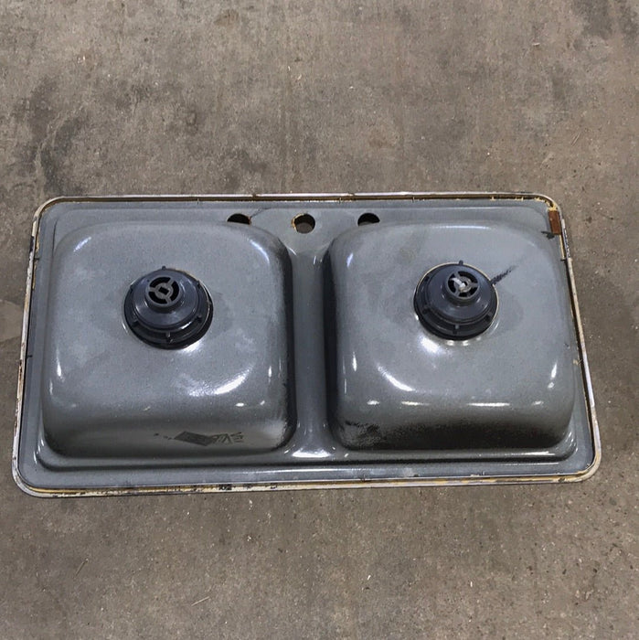 Used Double Kitchen Sink 33” W x 19” L