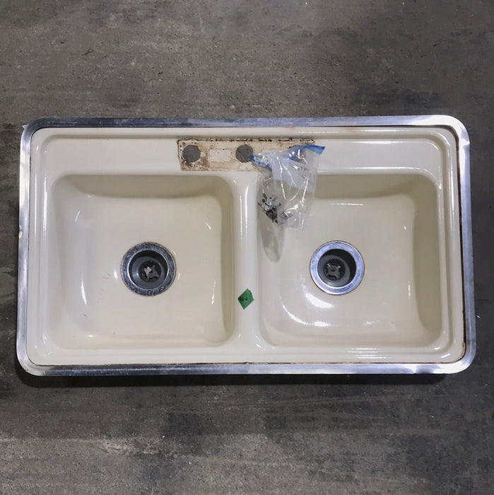 Used Double Kitchen Sink 33” W x 19” L