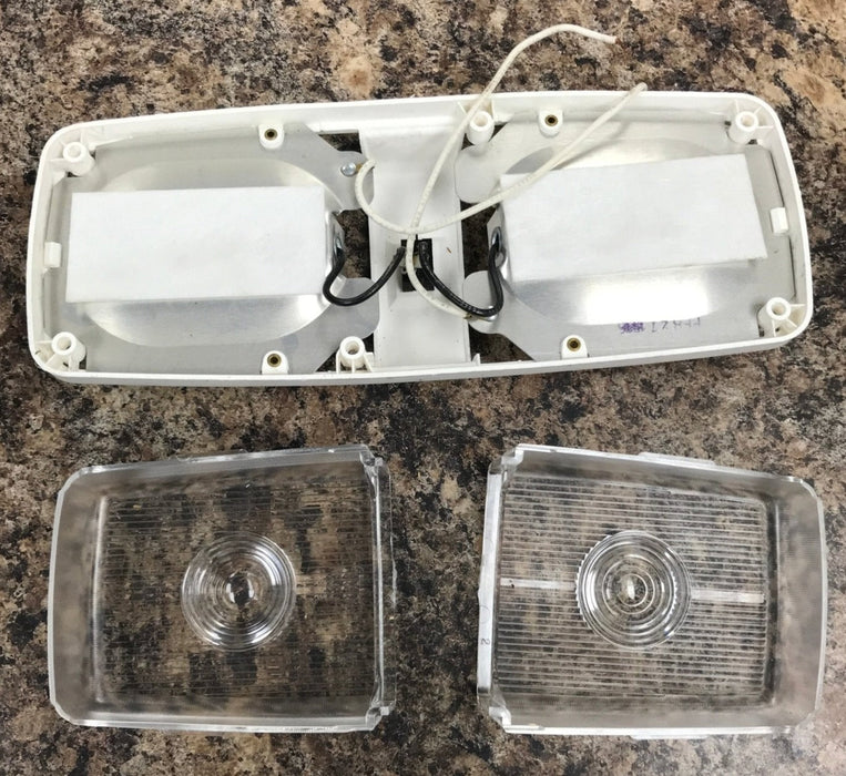 Used RV Interior Light Fixture *DOUBLE* Bargman 30-93-XXX - Young Farts RV Parts