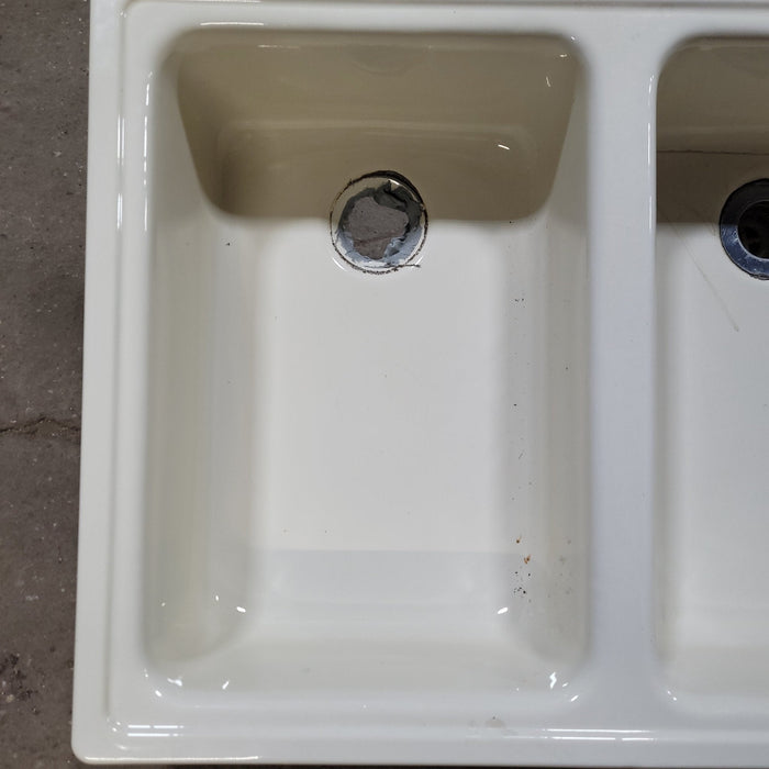 Used Double Kitchen Sink 24 1/2” W X 18” L