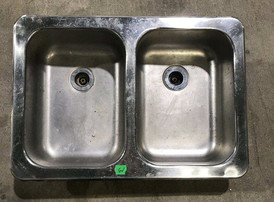 Used Double Kitchen Sink 24” W X 17” L