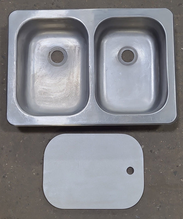 Used Double Kitchen Sink 24” W X 17” L
