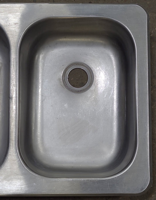 Used Double Kitchen Sink 24” W X 17” L