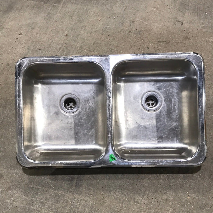 Used Double Kitchen Sink 25 3/8” W X 15 1/8” L