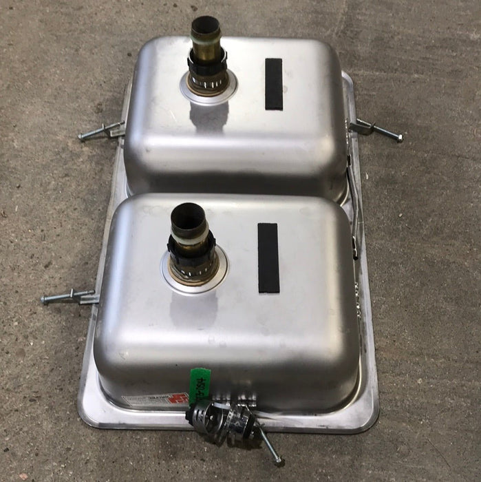 Used Double Kitchen Sink 25 3/8” W X 15 1/8” L