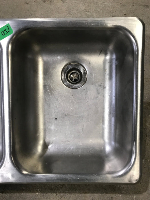 Used Double Kitchen Sink 25” W X 15 1/2” L