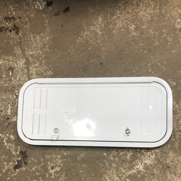 Used RV Radius Battery / Propane Cargo Door 10 3/4 x 26 - Young Farts RV Parts