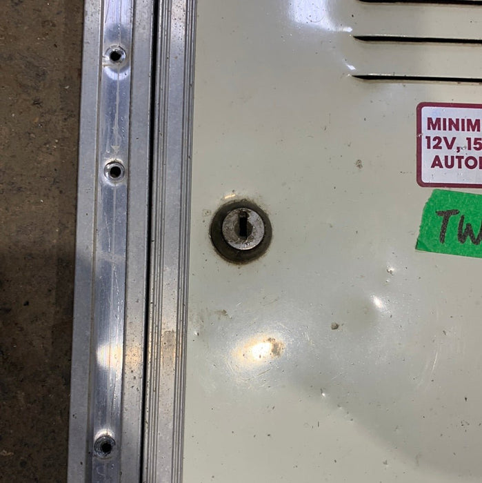 Used RV Radius Battery / Propane Cargo Door 10 7/8" x 26" x 5/8" D - Young Farts RV Parts