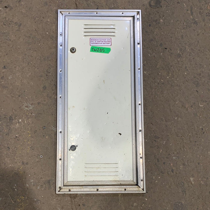 Used RV Radius Battery / Propane Cargo Door 10 7/8" x 26" x 5/8" D - Young Farts RV Parts