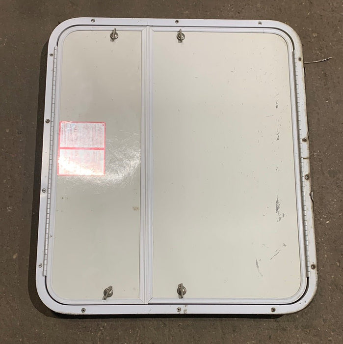 Used RV Radius Battery / Propane Cargo Door 29 3/4 x 25 3/4 x 1 1/2 - Young Farts RV Parts