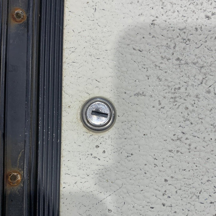 Used RV Radius Cargo / compartment Door 19 3/4 x 10 3/4 x 1/2" D - Young Farts RV Parts