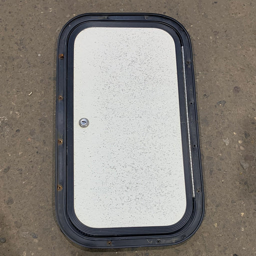 Used RV Radius Cargo / compartment Door 19 3/4 x 10 3/4 x 1/2" D - Young Farts RV Parts