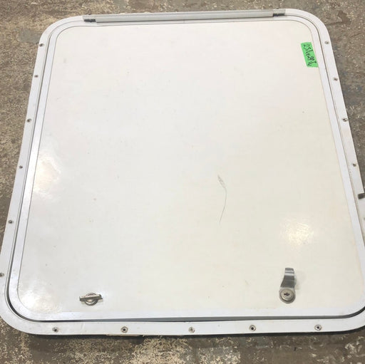 Used RV Radius Cargo / compartment Door 23 3/4 x 29 3/4 - Young Farts RV Parts