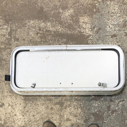 Used RV Radius Cargo / compartment Door 27 1/2 x 11 1/4 - Young Farts RV Parts