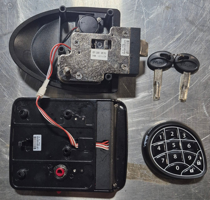 Used RV RVLocks Entry Door Lock With Deadbolt , Keyed and Keyless Entry