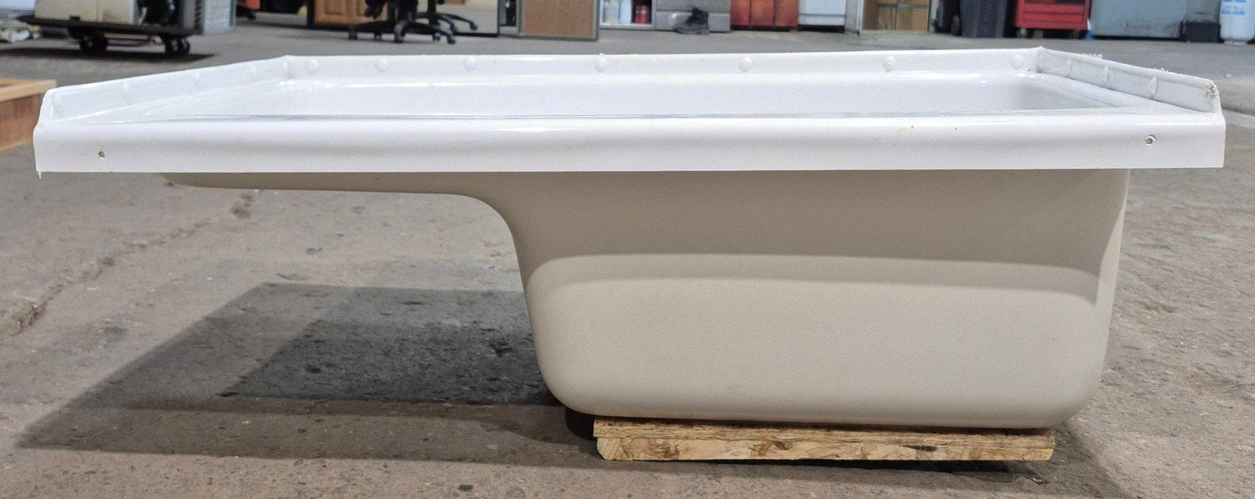 Used RV Step Bath Tub 35 7/8" L x 23 3/4" D - Right Hand Drain - Young Farts RV Parts