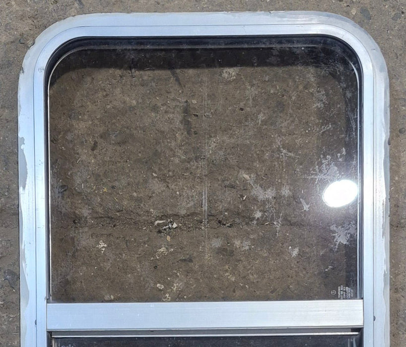 Used Silver Radius Opening Window : 16" W x 27 1/2" H x 1 3/4" D