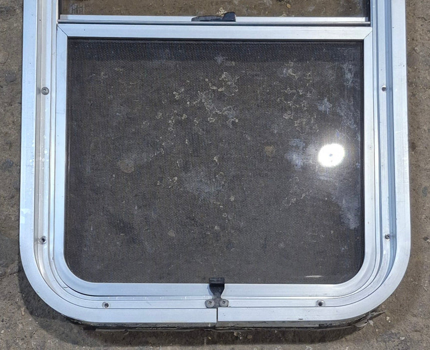 Used Silver Radius Opening Window : 16" W x 27 1/2" H x 1 3/4" D