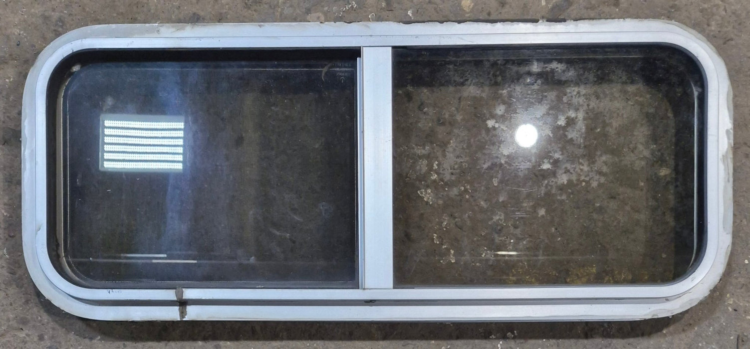 Used Silver Radius Opening Window : 30" W x 11 1/2" H x 1 3/4" D